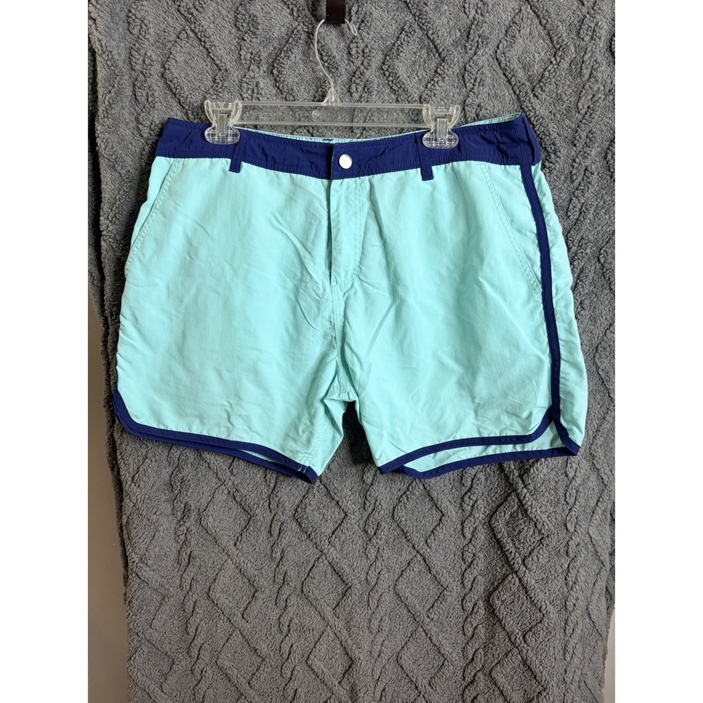 AFTCO  Fishing Shorts Mens Teal And Blue Nylon Lined Quick Dry Size 34